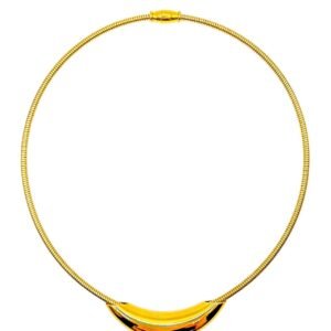 Collar Serpiente con Media Luna Pulida en Dorado