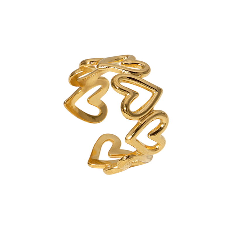 Anillo Golden Hearts